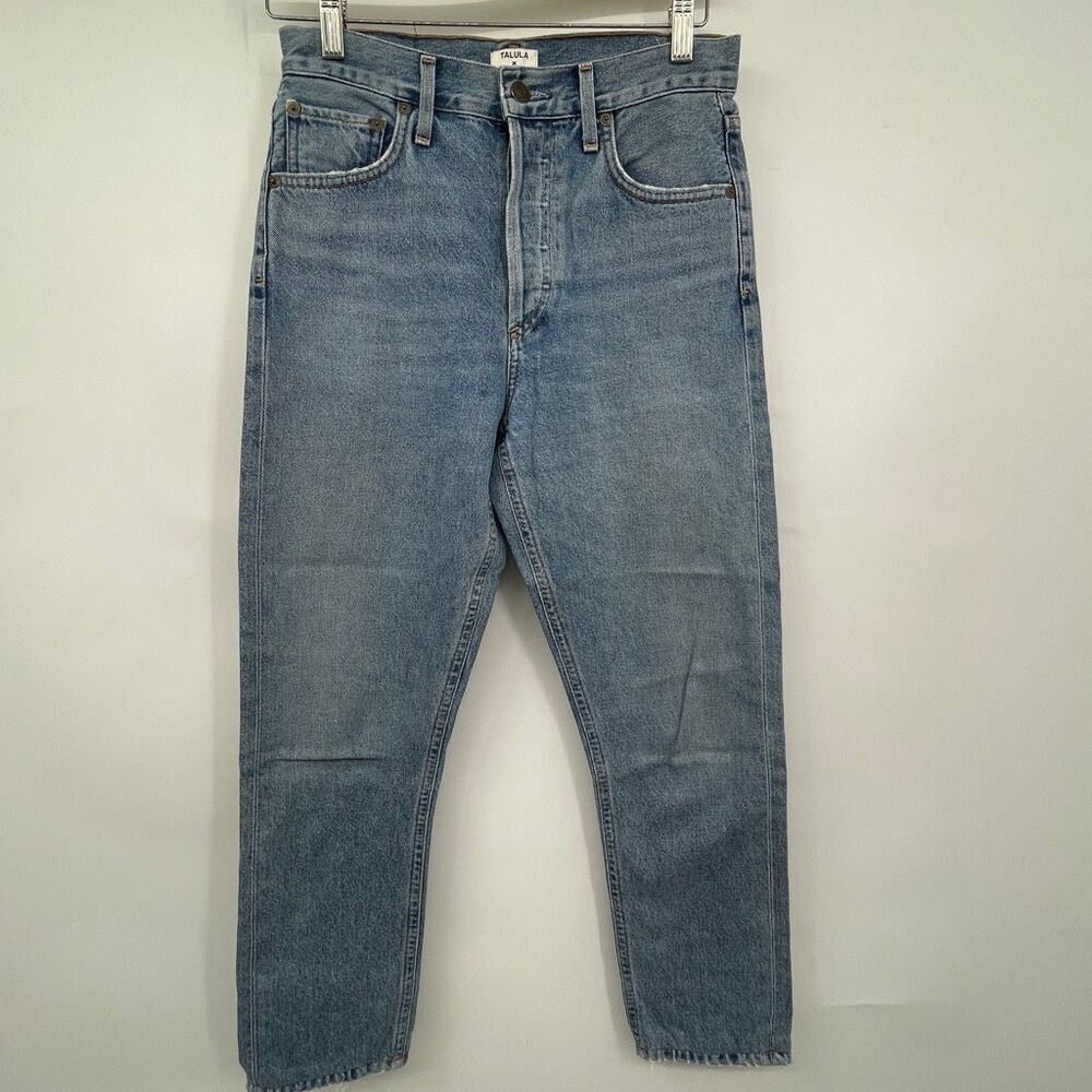 Agolde x Talula Blue Button Fly Relaxed High-Rise Taper Denim Jeans Size 24